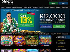 Yebo Casino review screenshot